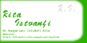 rita istvanfi business card